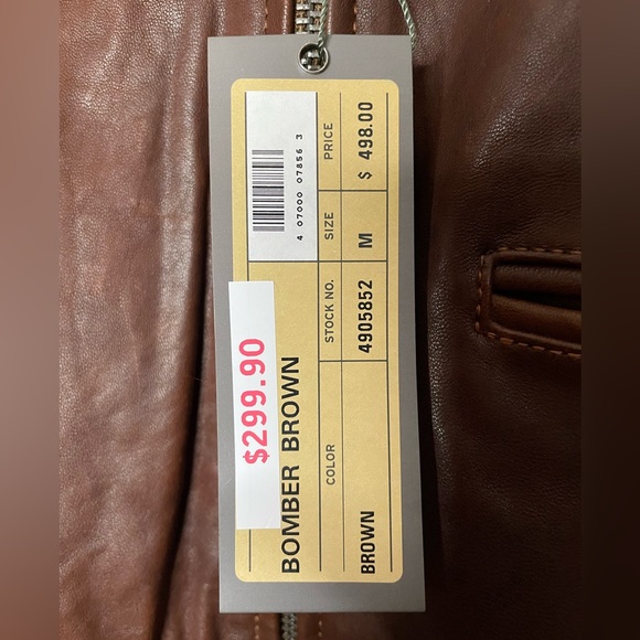 Johnston & Murphy Bomber Jacket Brown Leather Collared Size M NWT $498 MSRP - Picture 5 of 16